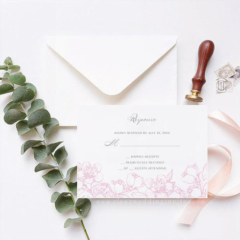 fine art cherry blossom clear acrylic wedding invitations CWIA244