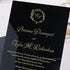 gold foliage black acrylic wedding invitations