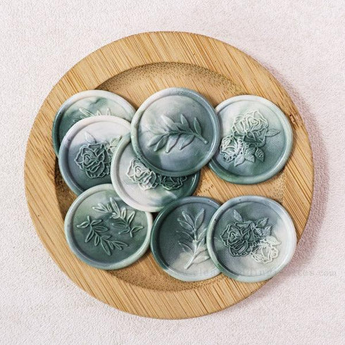 US$7/10PCS gold flake foliage wax seal sticker for invitations/envelopes CWIWAX03 - Clear Wedding Invites