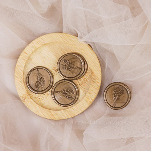 lavender bouquet wax seal sticker for invitations/envelopes, 25MM diameter