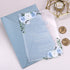 light blue and ivory floral script acrylic quinceanera invitations CWIA189