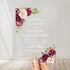 magenta purple pink floral acrylic wedding invitations