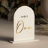 fancy script modern acrylic table number sign