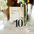 fancy script mirror acrylic table number sign CWIATB03
