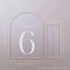 frosted arch shape acrylic table number sign CWIATB01 - Clear Wedding Invites