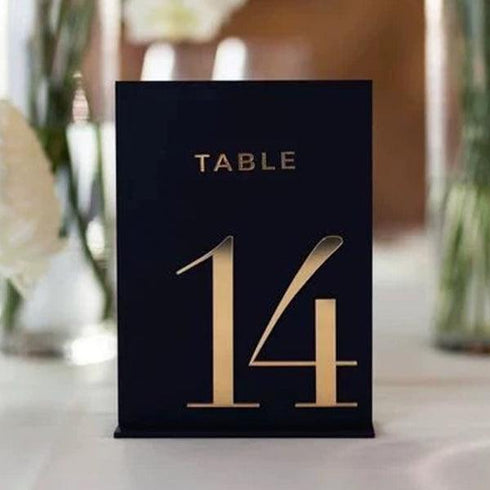 fancy script modern acrylic table number sign