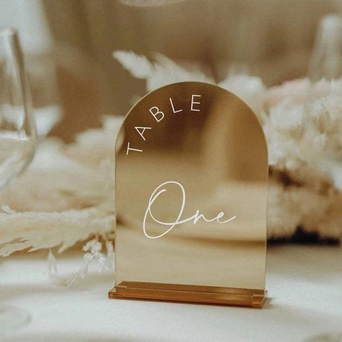 fancy script modern acrylic table number sign