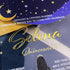Celestial Midnight Blue Gold Moon Stars Quinceanera Acrylic Invitation CWIA151