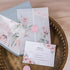 Boho Floral Blush Pink and Sage Green Clear Wedding Invitation CWIA233