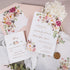 bohemian pink fuchsia flowers vellum wedding invitations CWIV39