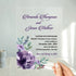 plum lavender floral acrylic elegant wedding Invitations CWIA127