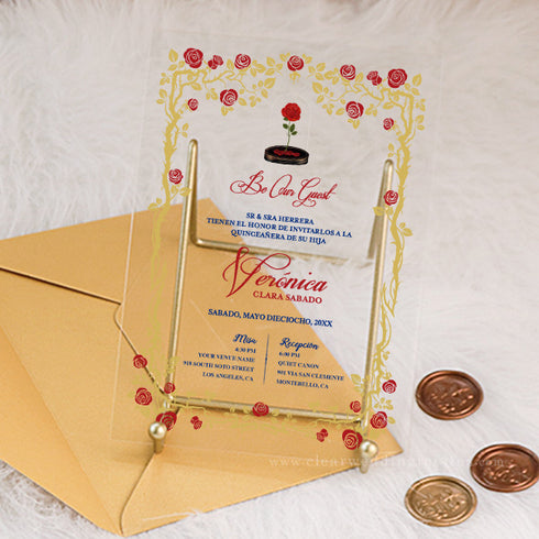 Beauty and The Beast Acrylic Wedding Invitations CWIA70