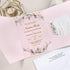 romantic elegant blush pink floral acrylic pocket wedding invitations CWIA269