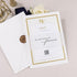 romantic gold calligraphy monogram acrylic wedding invites CWIA105