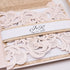 rose gold glitter and blush pink laser cut wedding invitations