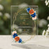 Royal Blue and Burnt Orange Acrylic Wedding Invitations