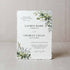 Affordable sage greenery wedding invitations with deckled edge