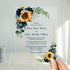 sunflower navy floral clear acrylic wedding Invitations CWIA122