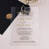 vintage black and gold acrylic wedding invitations CWIA03