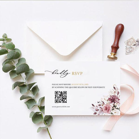 vintage cinnamon rose floral acrylic invitation CWIA96