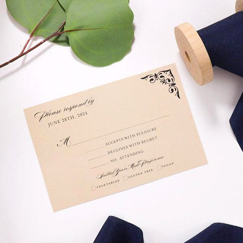 vintage navy blue champagne copper gold laser cut wedding invitations