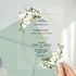 white greenery gold geometric acrylic wedding invitation CWIA266