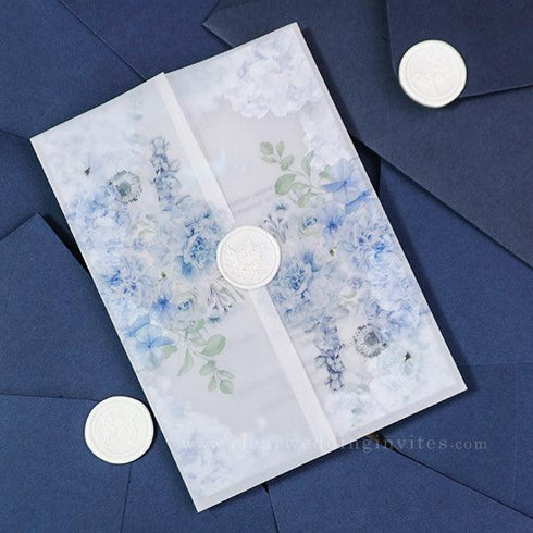 winter wonderland light blue Cinderella quinceanera acrylic invitation CWIA253