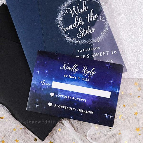 Under the Stars Sweet Sixteen Birthday Party Acrylic Invitation CWIA161