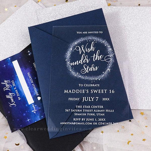 Under the Stars Sweet Sixteen Birthday Party Acrylic Invitation CWIA161
