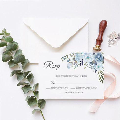 Cool light blue dusty blue quinceanera acrylic invitation CWIA95