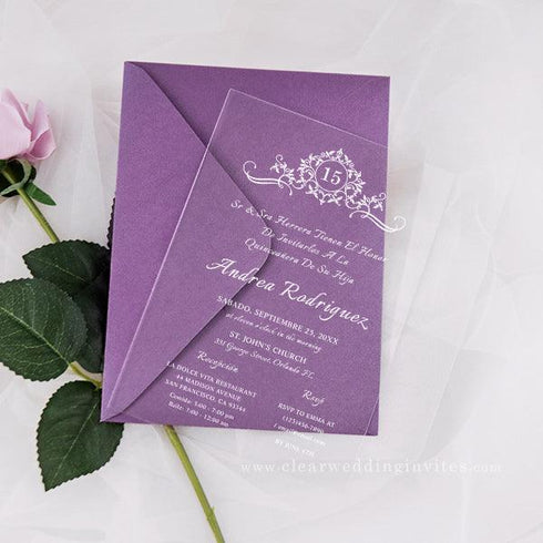 Elegant Quinceanera Sweet 16 Acrylic Invitation CWIA152