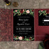 black burgundy pink floral garden boho pocket wedding invitations CWIL89