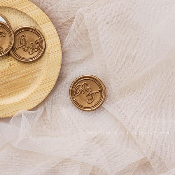 Monogram Wax Seal Self Adhesive Gold Wax Seal Wax Seals For Wedding Invitations Clear 7699