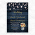 Navy Blue Sunflower Baby's Breath Mason Jar Rustic Wedding Invitations CWIF61