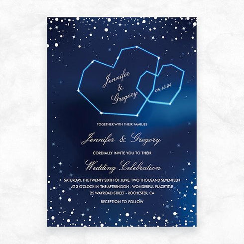 Night Star Sky Celestial Galaxy Wedding Invitation CWIF48