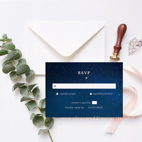 Wedding Under the Starry Night Sky Stars Acrylic Invitation CWIA218