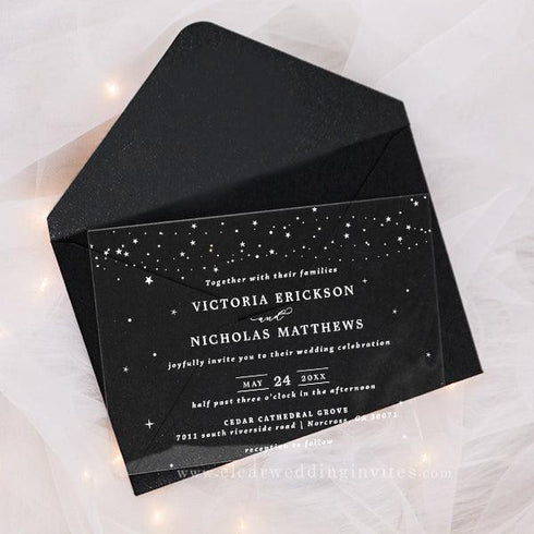 Wedding Under the Starry Night Sky Stars Acrylic Invitation CWIA218