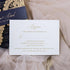 copper gold laser cut wedding invitations with navy cards and bands CWIL10