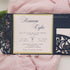 dusty blush and navy pocket wedding invitations with gold liner CWIL74