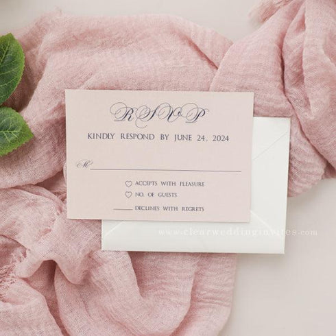 dusty blush and navy pocket wedding invitations with gold liner CWIL74