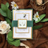elegant greenery wedding invitations with gold mirror liner CWIF01