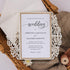 Ivory neutral tones laser cut wedding invitations with gold glittery belly band CWIL68