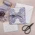 enchanting lavender laser cut wedding invitation with silver gray ribbon CWIL71