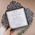 simple classic navy and rose gold monogram wedding invitation CWIL91