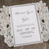 elegant white laser cut wedding invitations with silver gray ribbon CWIL36