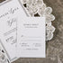 elegant white laser cut wedding invitations with silver gray ribbon CWIL36