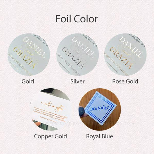 gold silver rose gold foil print for invitations / pockets / envelopes