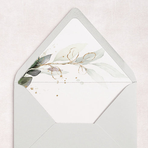 gold and foliage envelope liner CWIEL09