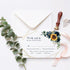 sunflower navy floral clear acrylic wedding Invitation CWIA122
