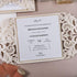 neutral ivory wedding invitations with champagne liner CWIL77
